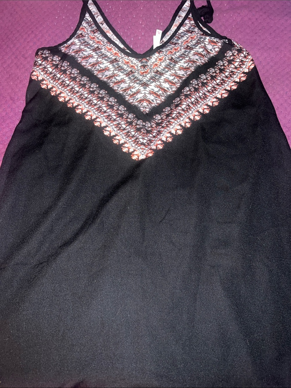 Xhilaration Black dress/cover up with orange/lilic/white  Abstract Print size M